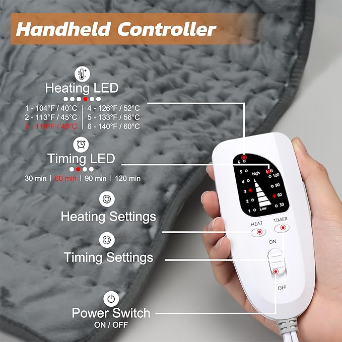 Electric Heating pad for Back Neck Shoulder Knee Arms Legs- Electric Heat Pads - Image 2