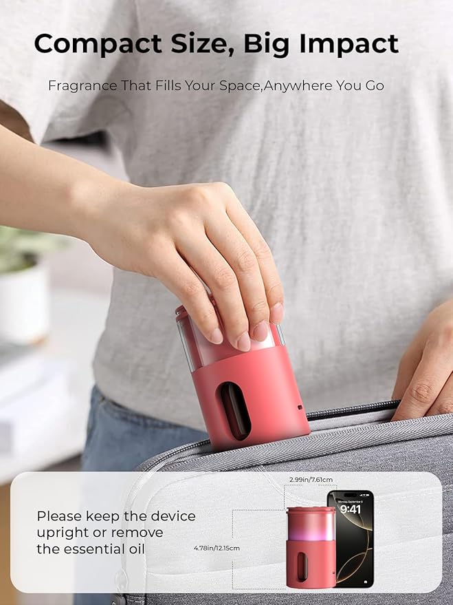 Waterless Diffuser for Essential Oil: Mini Battery Scent Diffuser for - Image 6