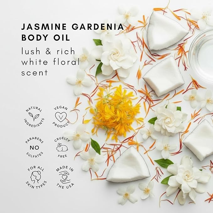 Olivia Care Jasmine Gardenia Body Oil Vegan & Natural Oil - Image 6