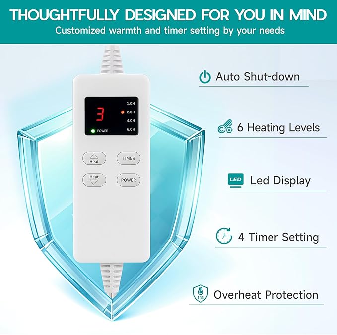 Heating Pad for Period Cramps, Electric Heating Pad for Neck & Shoulders & Back - Image 4