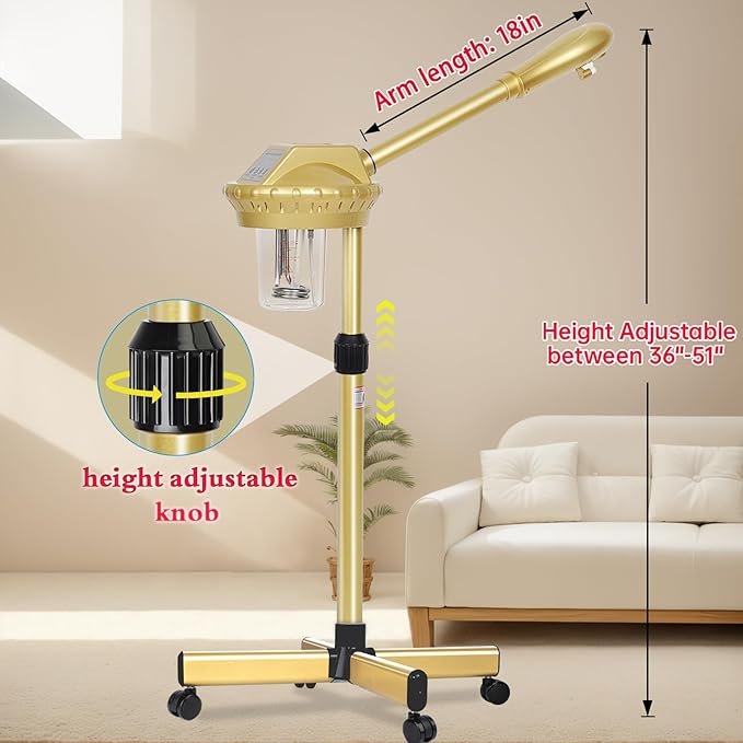Professional Facial Steamer on Wheels, Spa Face Steamer - Image 2