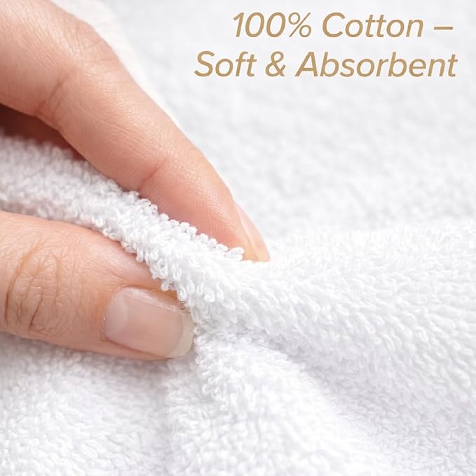 HOME ESSENTIALS Salon Towels 24 Pack, Quick Dry Gym Towels, Spa Face Towel - Image 5