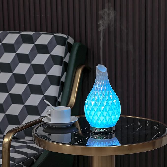 MAXWINER Essential Oil Diffuser Handmade Art Glass Aromatherapy Ultrasonic - Image 5