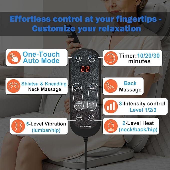 Shiatsu Neck and Back Massage Cushion - Image 5