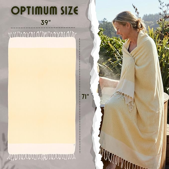 Bazaar Anatolia Turkish Beach Towel 100% Cotton Bath Towels 71x39 Quick Dry - Image 3