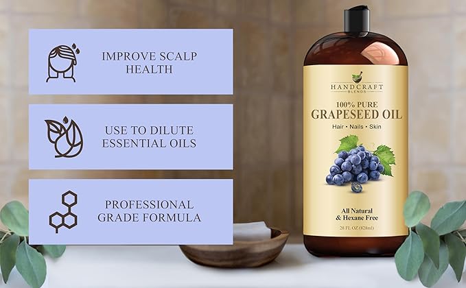 Handcraft Blends Grapeseed Oil | 100% Pure and Natural | Bath & Body Oil | - Image 4