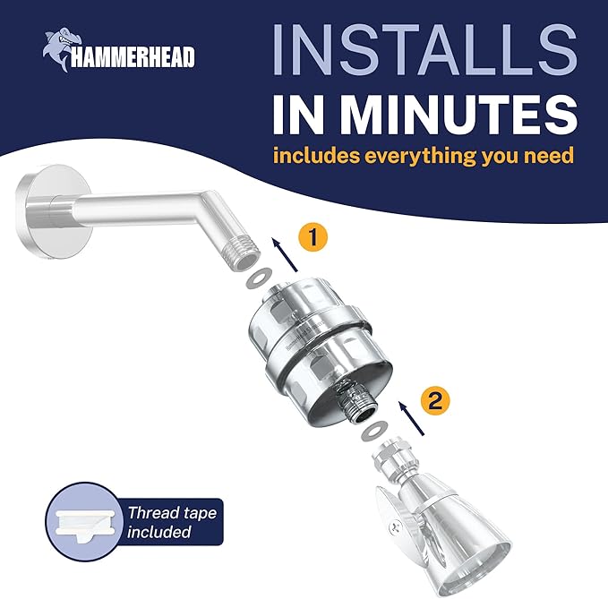 HammerHead Showers® Solid Metal Shower Head Filter – KDF 55 Shower Filter - Image 7