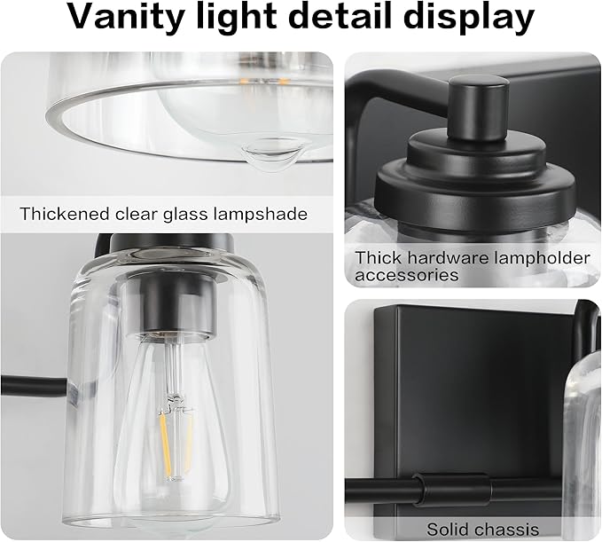 SOLFART 5 Lights Black Bathroom Light Fixtures Over Mirror Vanity Lights Scone - Image 5