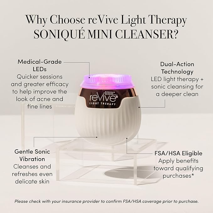 reVive Light Therapy Lux Collection Soniqué Mini, Rechargeable Sonic Face - Image 3