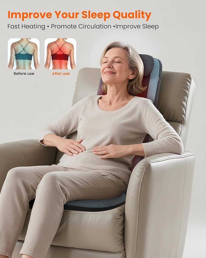COMFIER Shiatsu Back Massager Chair Pad - Image 8