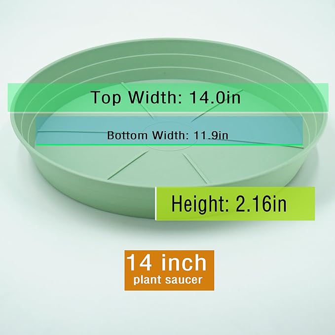LWALRS Plant Saucer 14 Inch 2 Pack 6 8 10 12 14 16 18 20 25, Plastic Plant Trays - Image 2