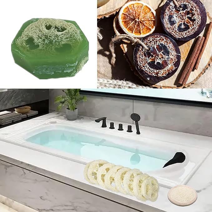 50Pcs Natural Loofah Slice of 1.96inch, Reusable Natural Loofah Cuts - Image 4
