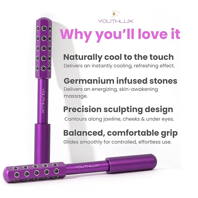 Radiance Roller – Germanium Stone Facial Massage Tool/Wand Face Roller - Image 4