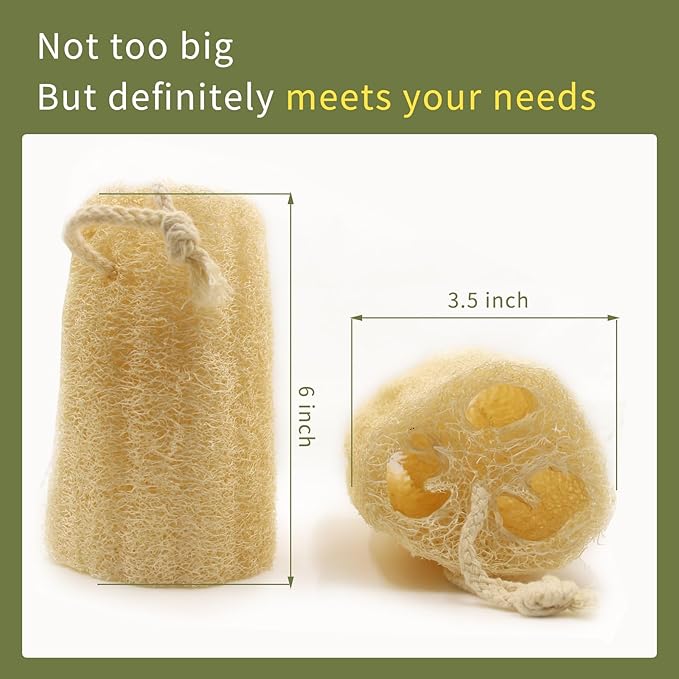 Natural loofah Sponges Exfoliating Body Scrubber, Real Luffa Unveil Your Skin's - Image 4
