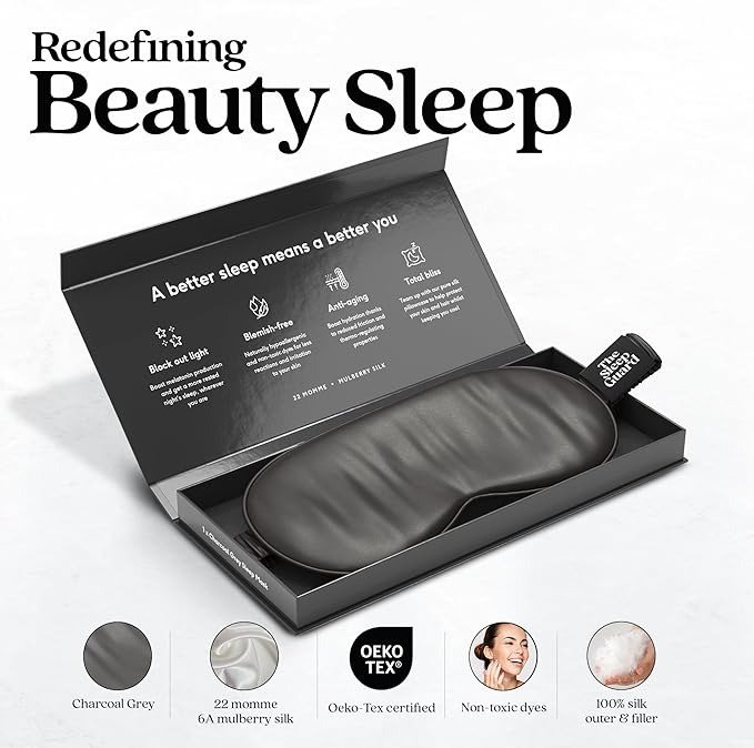 TheSleepGuard Pure Silk Sleep Mask Light Blocking Travel Essentials. Eye Masks - Image 2
