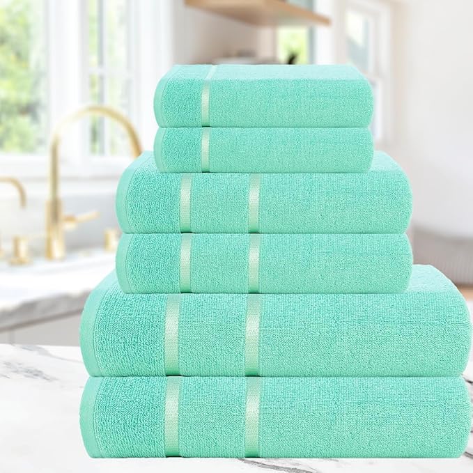 CASA COPENHAGEN Eternal 6Pcs 100% Egyptian Cotton Large Designer Towels Gift - Image 4