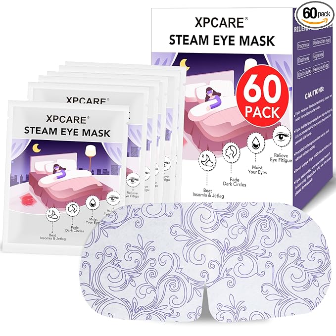 XPCARE 60 Pack Steam Eye Masks for Dry Eyes, SPA Warm Sleep Eye Mask, by XPCARE