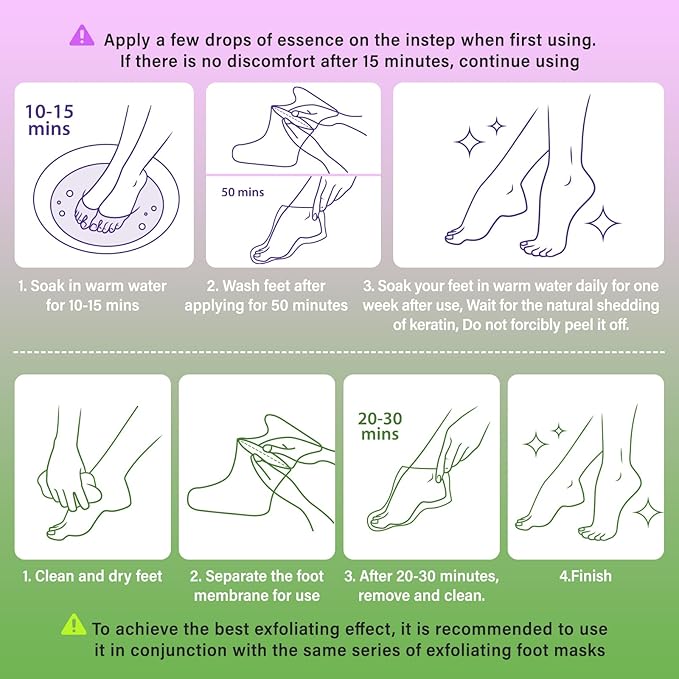 5Pack Moisturizing＆3Psck Foot Peeling Foot Mask, Hydrating Foot Masks Dry - Image 7