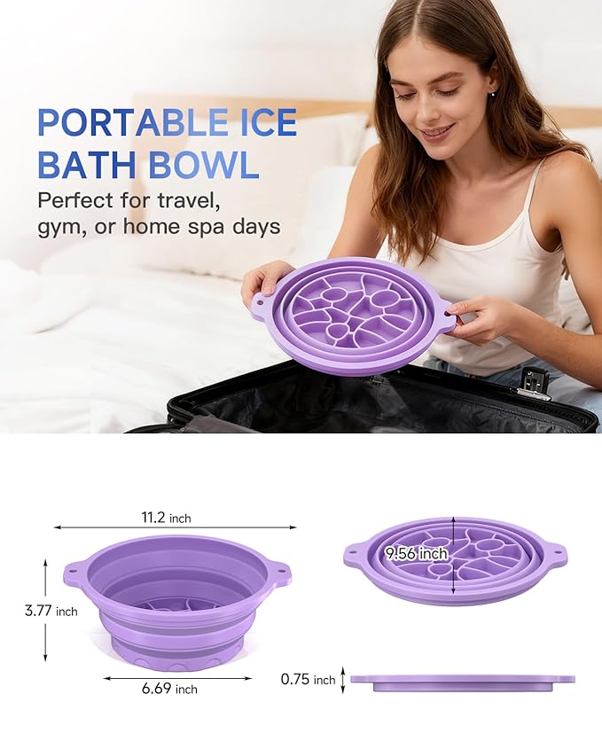 Face Bowl for Ice with Built-in Ice Tray, Collapsible Silicone Facial Ice Bath - Image 8