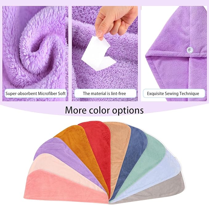 Microfiber Hair Drying Towel Wrap - Image 8