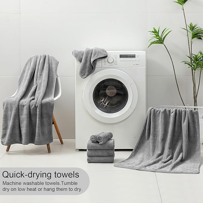 Ycosy 4 Pack Extra Large Microfiber Bath Towels Set, 35x70 inches, Less Lint - Image 8