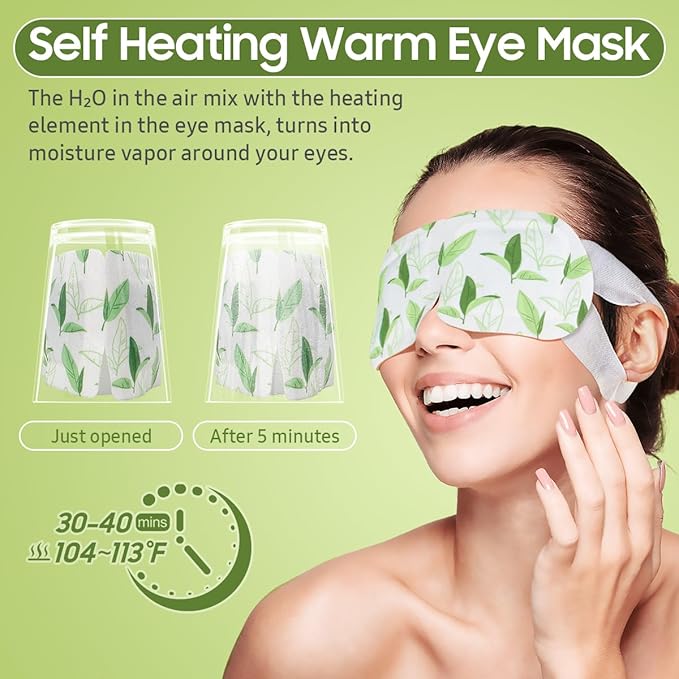 BeHoomi Steam Eye Mask, Self Heating Disposable SPA Warm Compress - Image 5