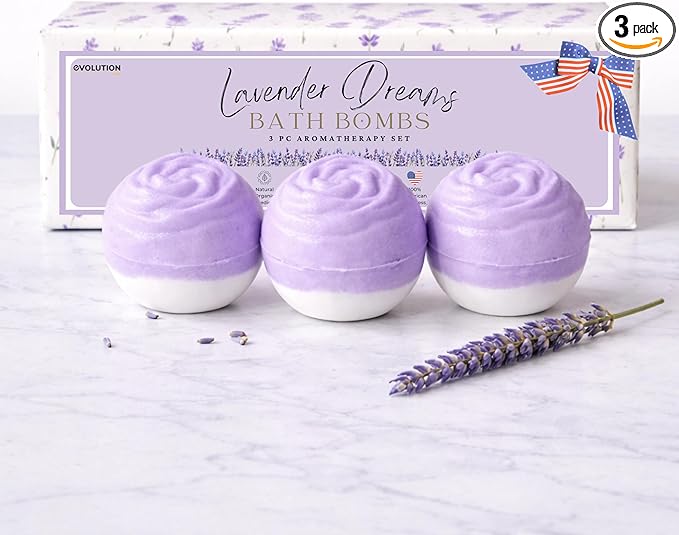 EvolutionUSA 3 Lavender Dreams Bath Bombs by EvolutionUSA