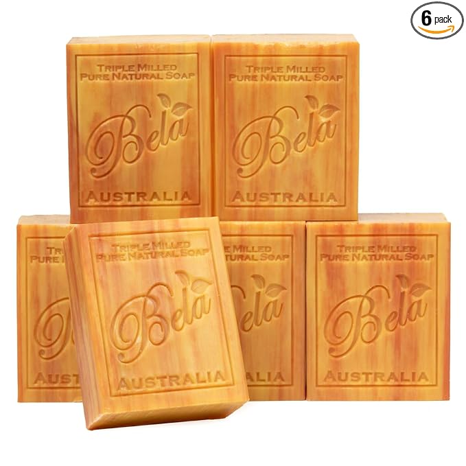 BELA Frankincense and Myrrh Soap 3.3 OZ Pack of 6, French Triple Milled Bar Soap by BELAPURENATURALSOAPSANDODORELIMINATINGHOMEFRAGRANCES
