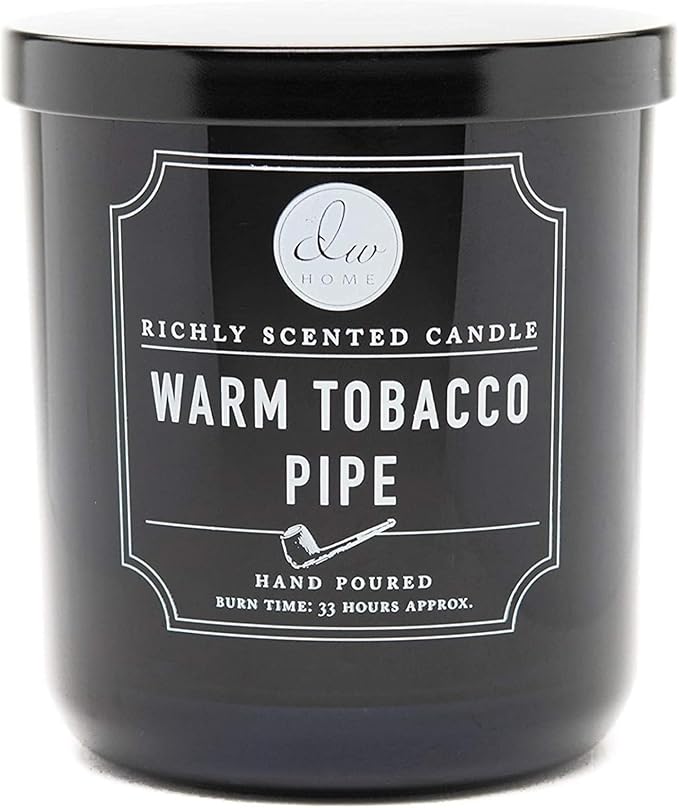 DW Home Warm Tobacco Pipe Scented Candles, 9 oz Single Wick Medium Jar by DWHome