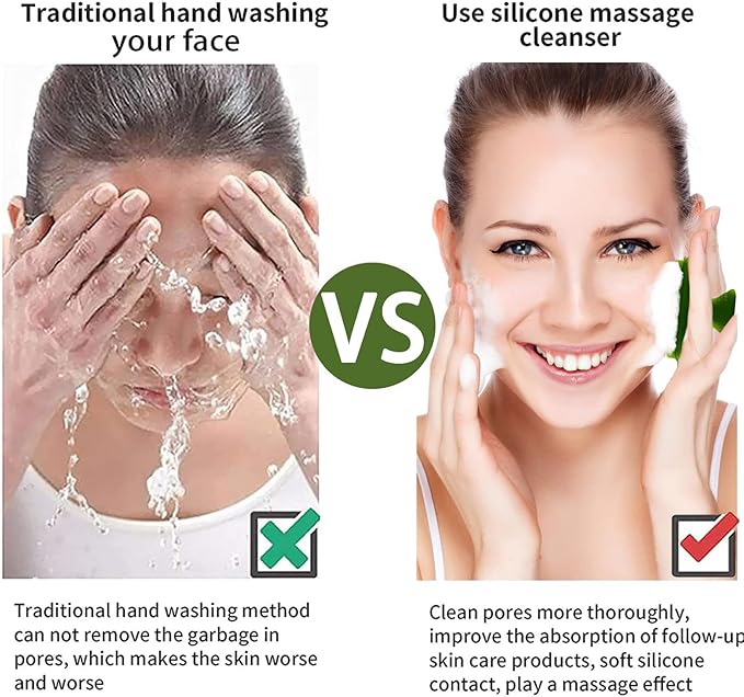 Silicone Face Scrubber for Men Facial Cleansing Brush Silicone Face Wash Brush - Image 4