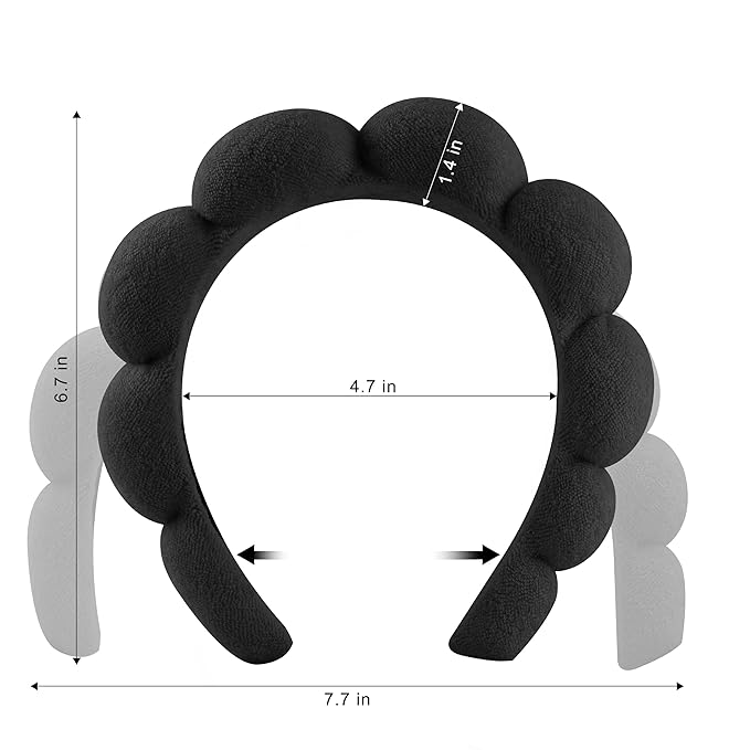 Real Perfection Spa Headband for Washing Face, Skincare Headband Wristband Set - Image 3