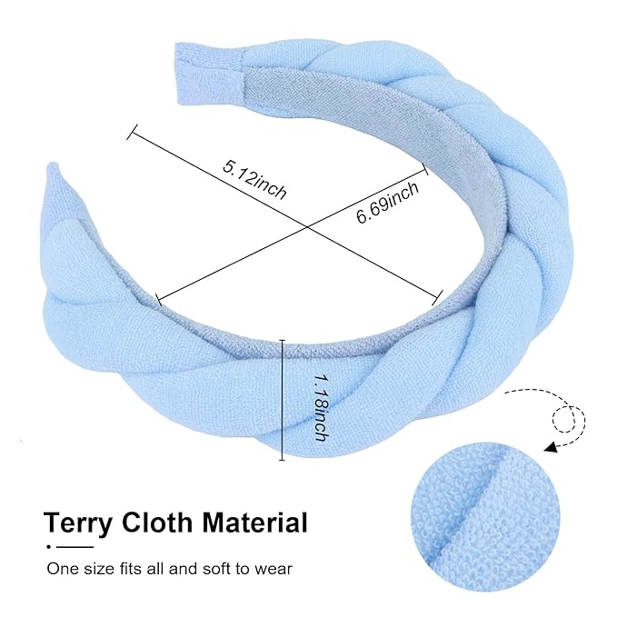 Spa Headbands for Women Skincare Makeup Headband for Washing Face Puffy Bubble - Image 2