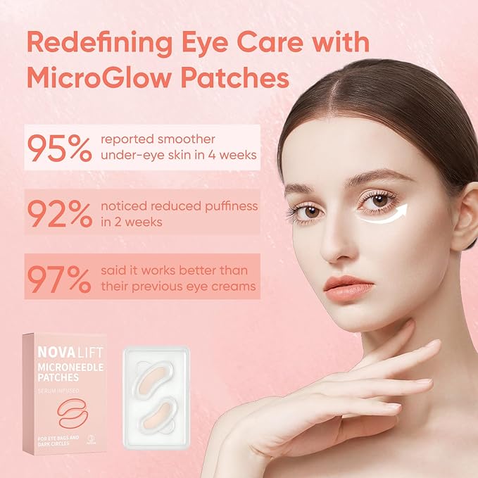 MicroGlow Eye Patches, Under Eye Patchs Hyaluronic Acid Eye Mask - Image 4