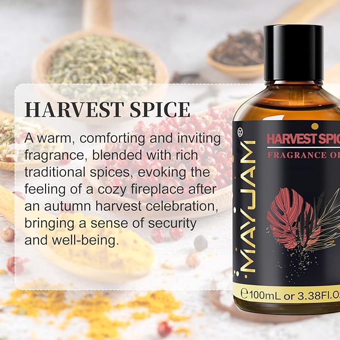 Harvest Spice Fragrance Oil Essential Oil, MAYJAM 3.38FL.OZ Harvest Spice Oil - Image 3