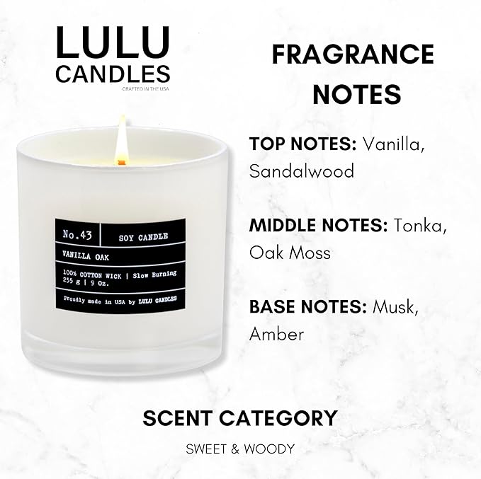 Lulu Candles | Vanilla Oak | Luxury Scented Soy Jar Candle | Hand Poured in The - Image 2