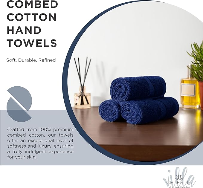 100% Cotton Hand Towel Set of 4, Sustainable, Highly Absorbent, Quick Drying - Image 2