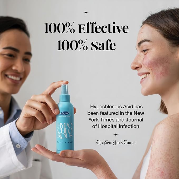 Aquia Hypochlorous Acid Spray for Face and Skin; Facial Cleanser | 4oz Face - Image 3