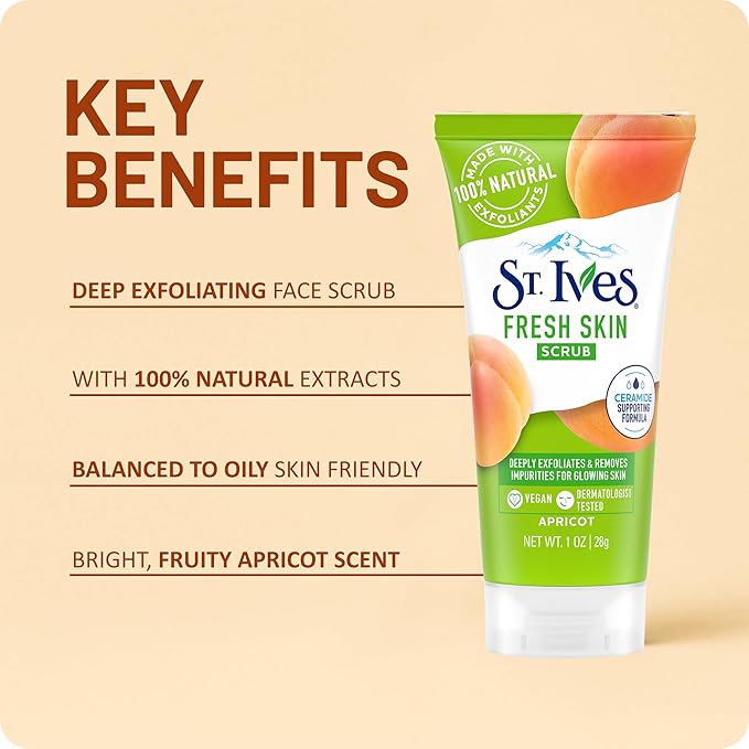 St. Ives Apricot Scrub Exfoliant, Travel-Size – Fresh Skin Exfoliating Apricot - Image 6