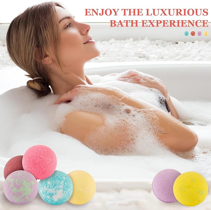 Bath Bombs for Women Gift Set, Handmade Bubble Bath Fizzy, for Bubble Bath Spa - Image 3