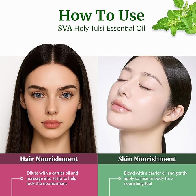 SVA Holy Tulsi Essential Oil – 1/3 Fl Oz – 100% Natural Tulsi Oil - Image 5