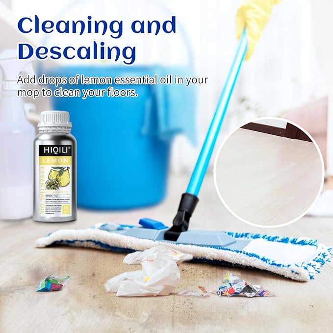 HIQILI Lemon Essential Oil for Cleaning, Degreasing & Household Use, Skin Care - Image 2