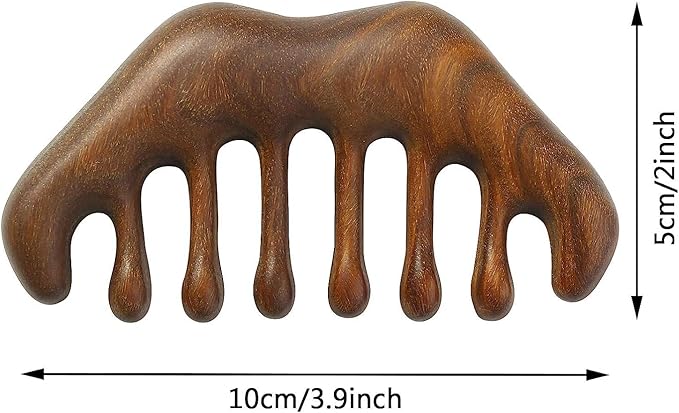 OULIGET Massage Wooden Comb, Wood Wide Tooth Hair Comb, Scraping Scalp Massage - Image 2