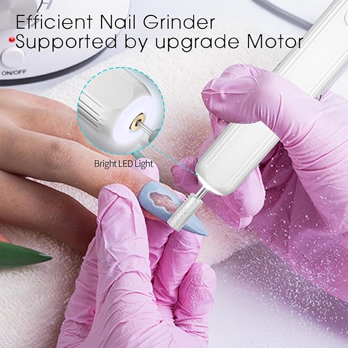 Electric Nail Drill, Professional Manicure Pedicure Kit, Cordless Electric Nail - Image 7