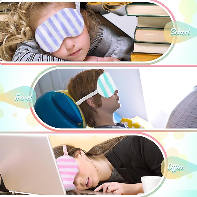 Cuffbow 6 Pack Plush Sleep Mask Set, Cute Plush Eye Masks - Image 5