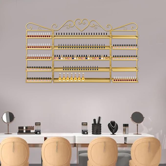 Nail Polish Organizer Wall Mounted, Metal Nail Polish Storage Holder - Image 9
