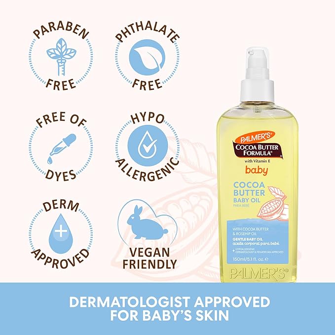 Palmer's Cocoa Butter Formula Gentle Baby Oil, 5.1 fl oz, Nourishing - Image 5
