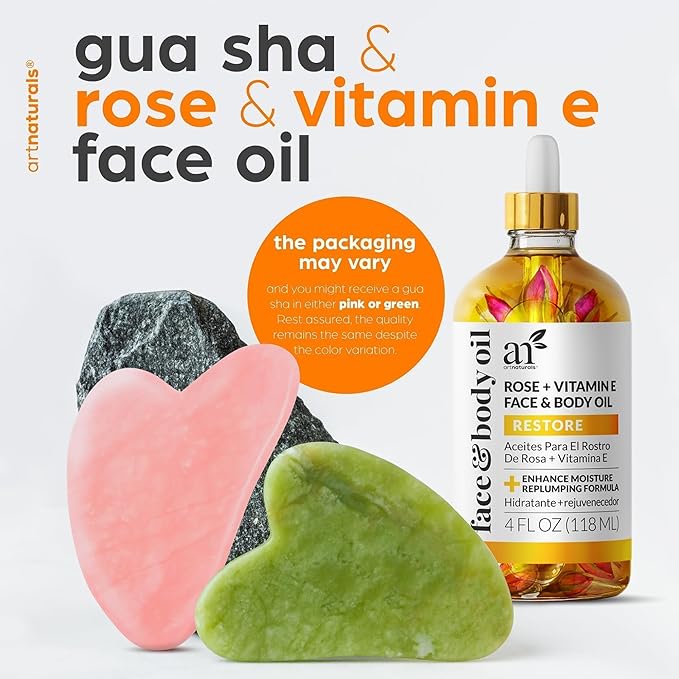 ArtNaturals Face & Body Vitamin E Bio Oil 4.0oz + Gua Sha Facial Tools Set - Image 3