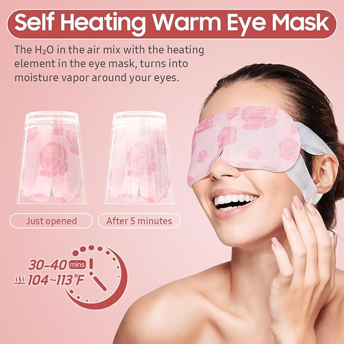 BeHoomi Steam Eye Mask, Self Heating Disposable SPA Warm Compress - Image 5