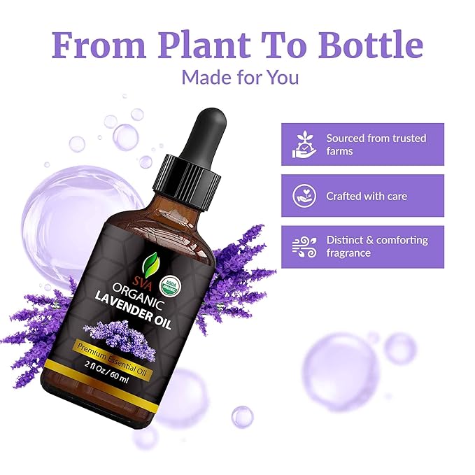 SVA Lavender Essential Oil Organic – 2 Fl Oz – 100% Natural Organic Lavender Oil - Image 4