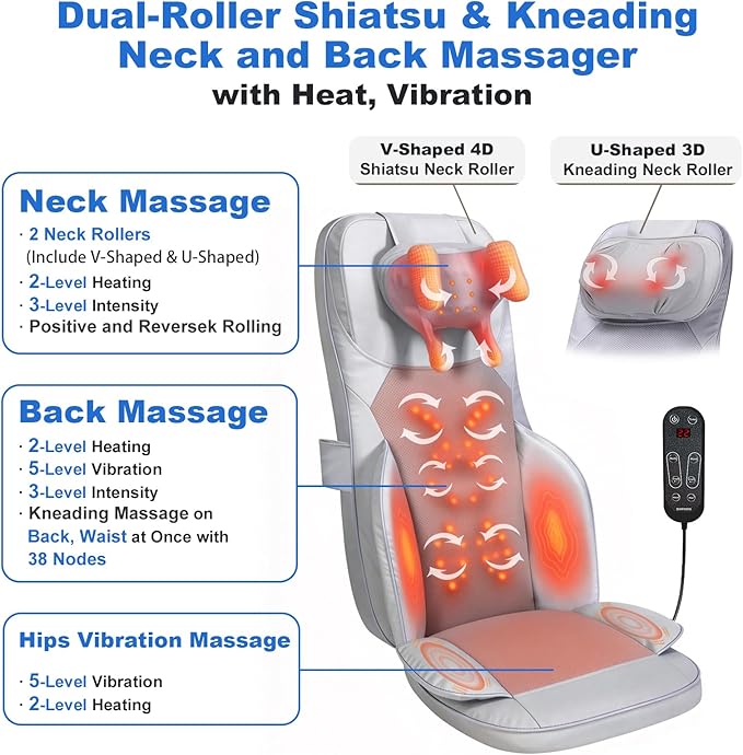 Shiatsu Neck and Back Massage Cushion - Image 3